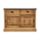 Furniture two sliding doors waxed pine above black patina