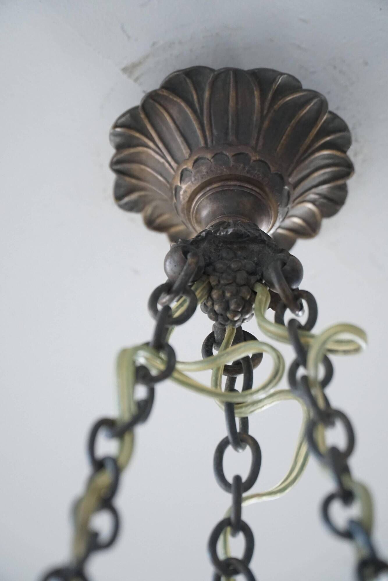 Suspension / alabaster ceiling light from the early 20th century, Denmark, Art Nouveau, 1900