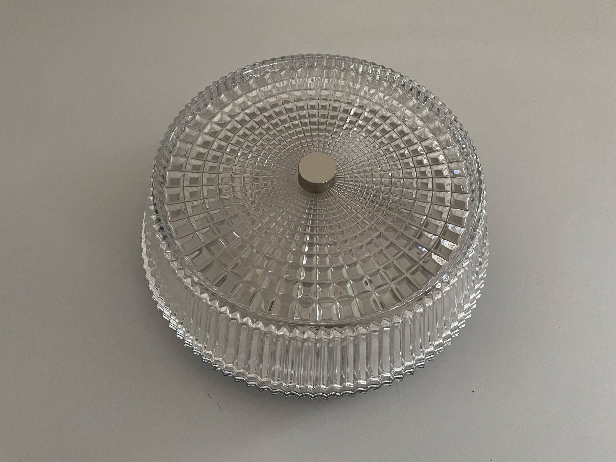 Flush mount crystal glass ceiling light from the mid-century, 1960s, Germany