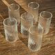 Set of 6 orangeade glasses in ribbed glass