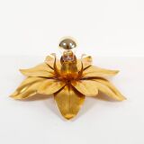 Gilded vintage florentine flush mount light