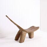 "Lobi" African tripod wooden stool from Burkina Faso