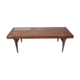 Coffee table in rosewood with blue tiles by Johannes Andersen and Silkeborg Furniture, 1960s