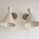 Pair of white and brass sconces