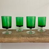 4 small green LUMINARC “Sweden” glasses