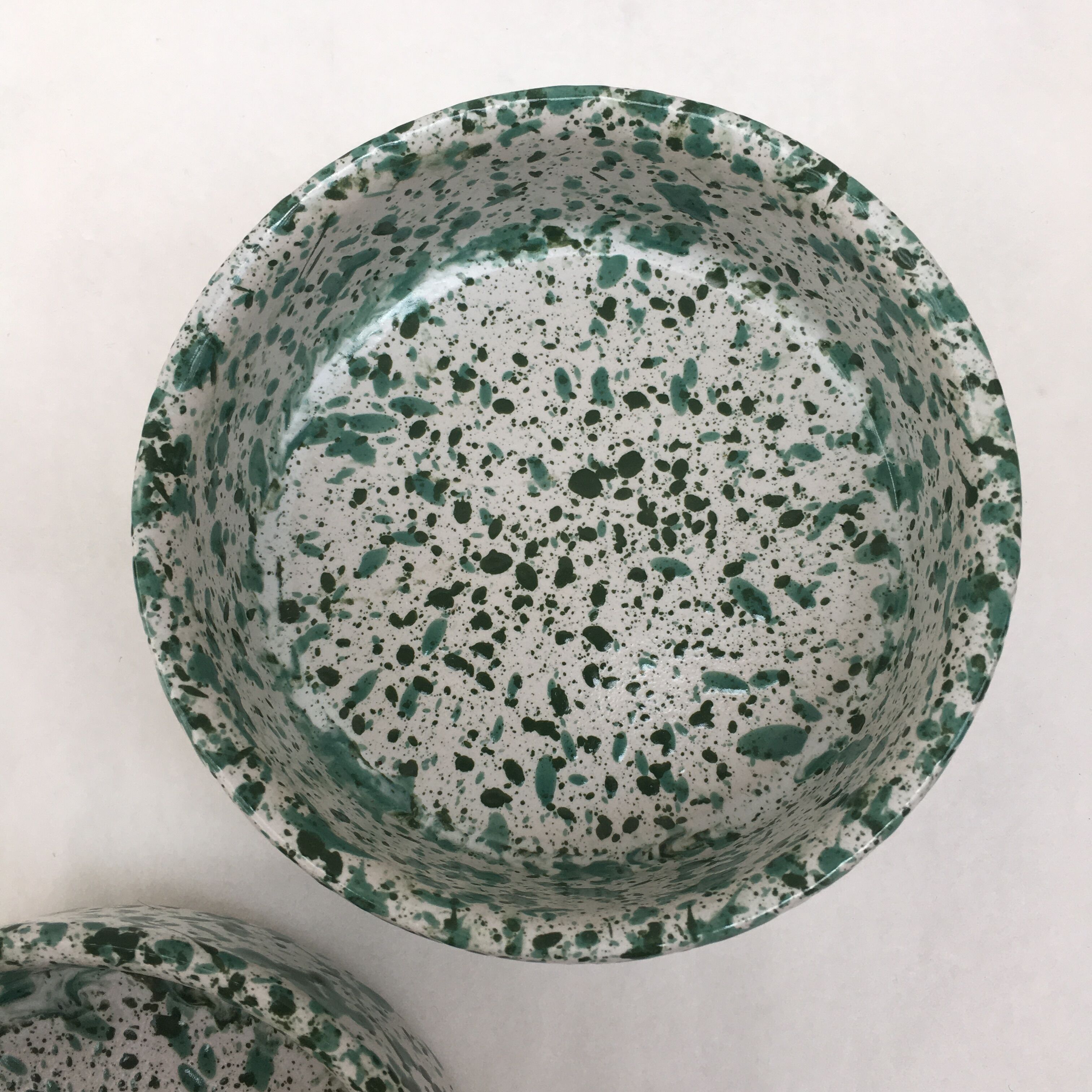 Set of two cups in speckled ceramic handmade