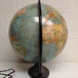 Globe terrestre en verre art déco illuminé Oestergaard columbus