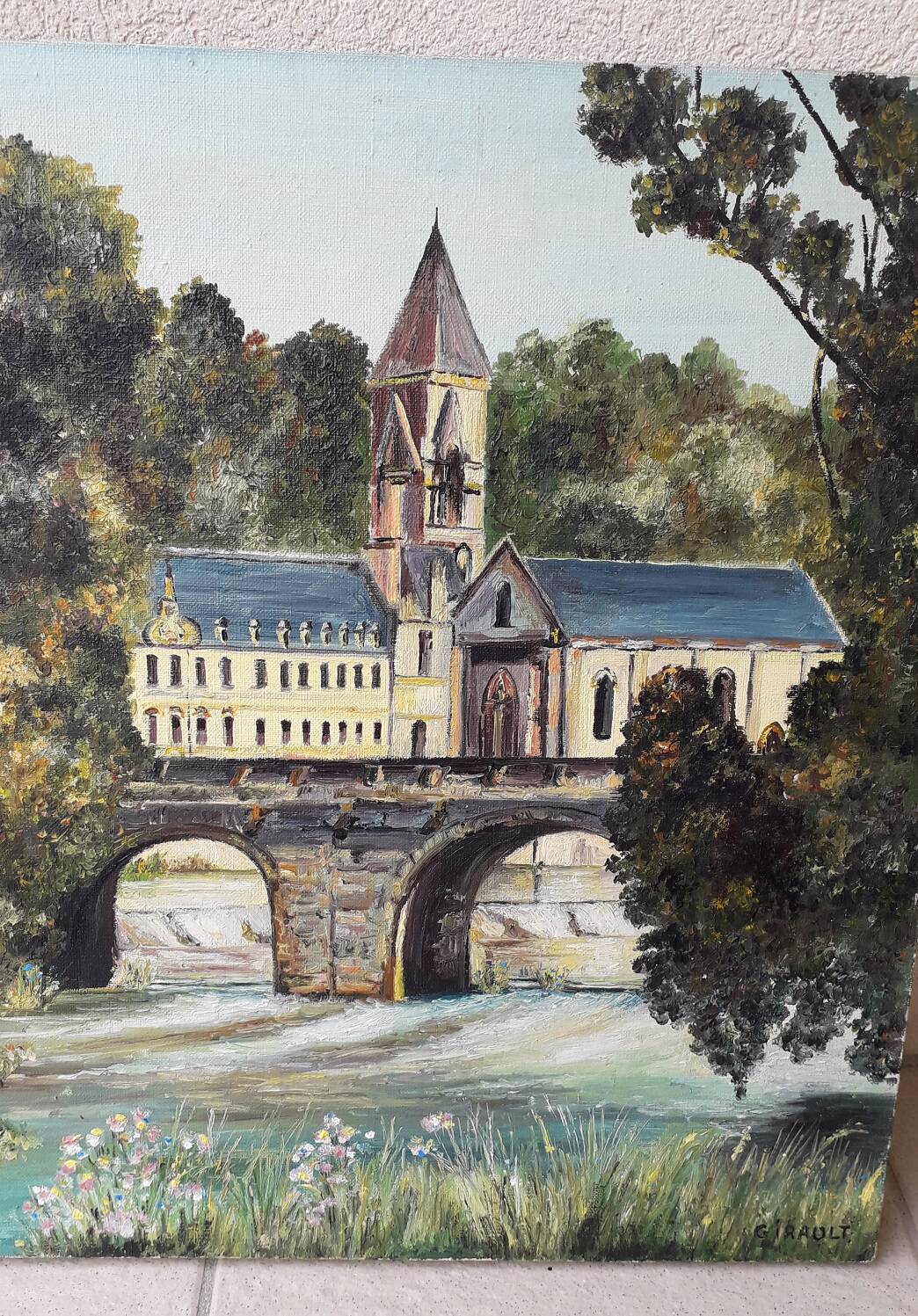 Tableau peinture huile sur toile monument
