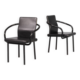 80’s Ettore Sottsass ‘mandarin’ chairs for Knoll set/2