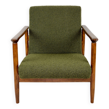 GFM-142 chair in olive boucle, attributed to Edmund Homa, 1970s