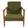 GFM-142 chair in olive boucle, attributed to Edmund Homa, 1970s