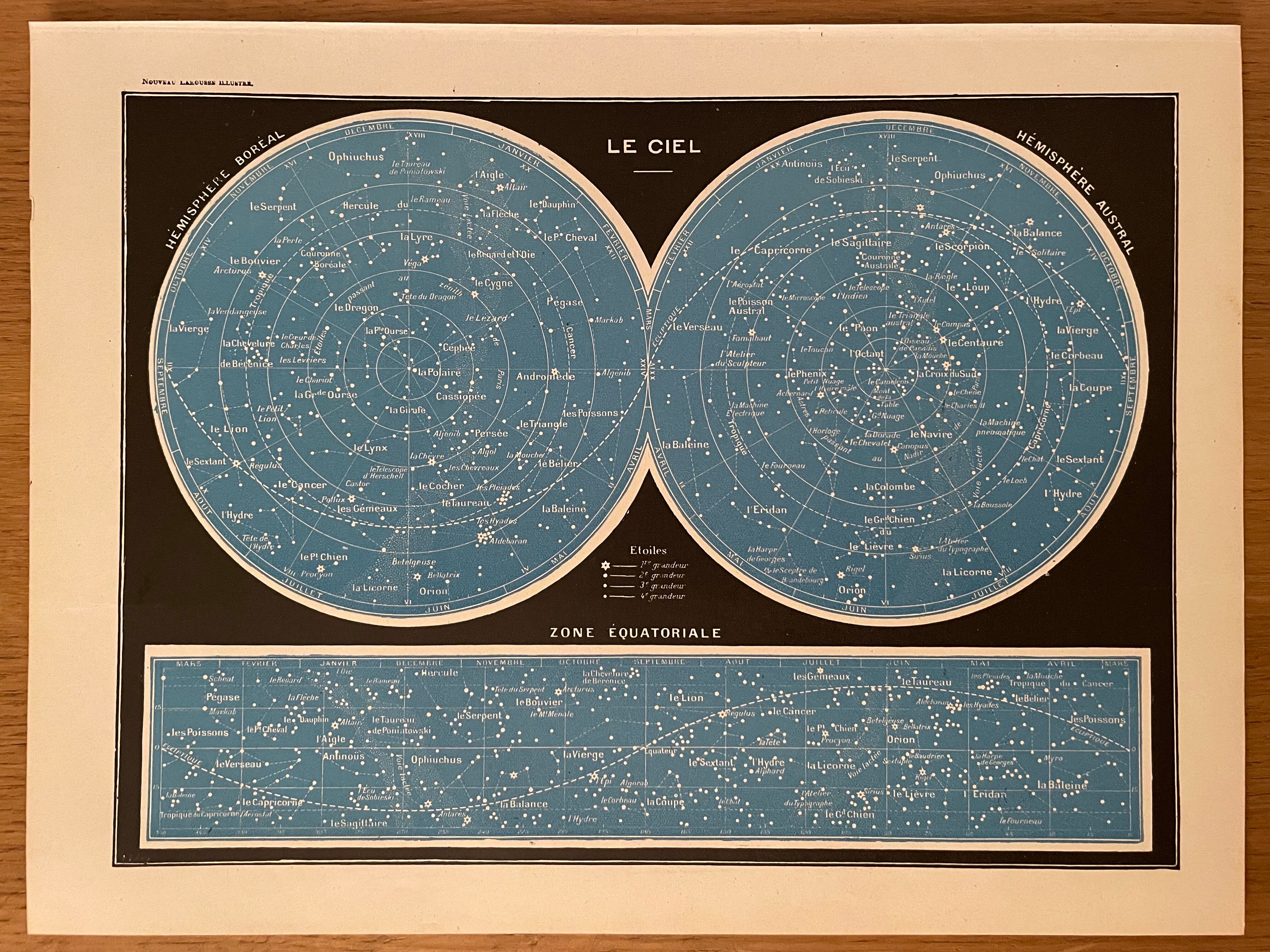 Lithograph on the sky 1900