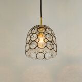 Iron and clear glass pendant by limburg, germany, 1960s.