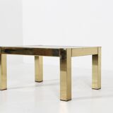 Table basse plaquée or par Belgo Chrom, années 1970
