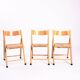 Vintage Italian straw folding chairs, set of 3