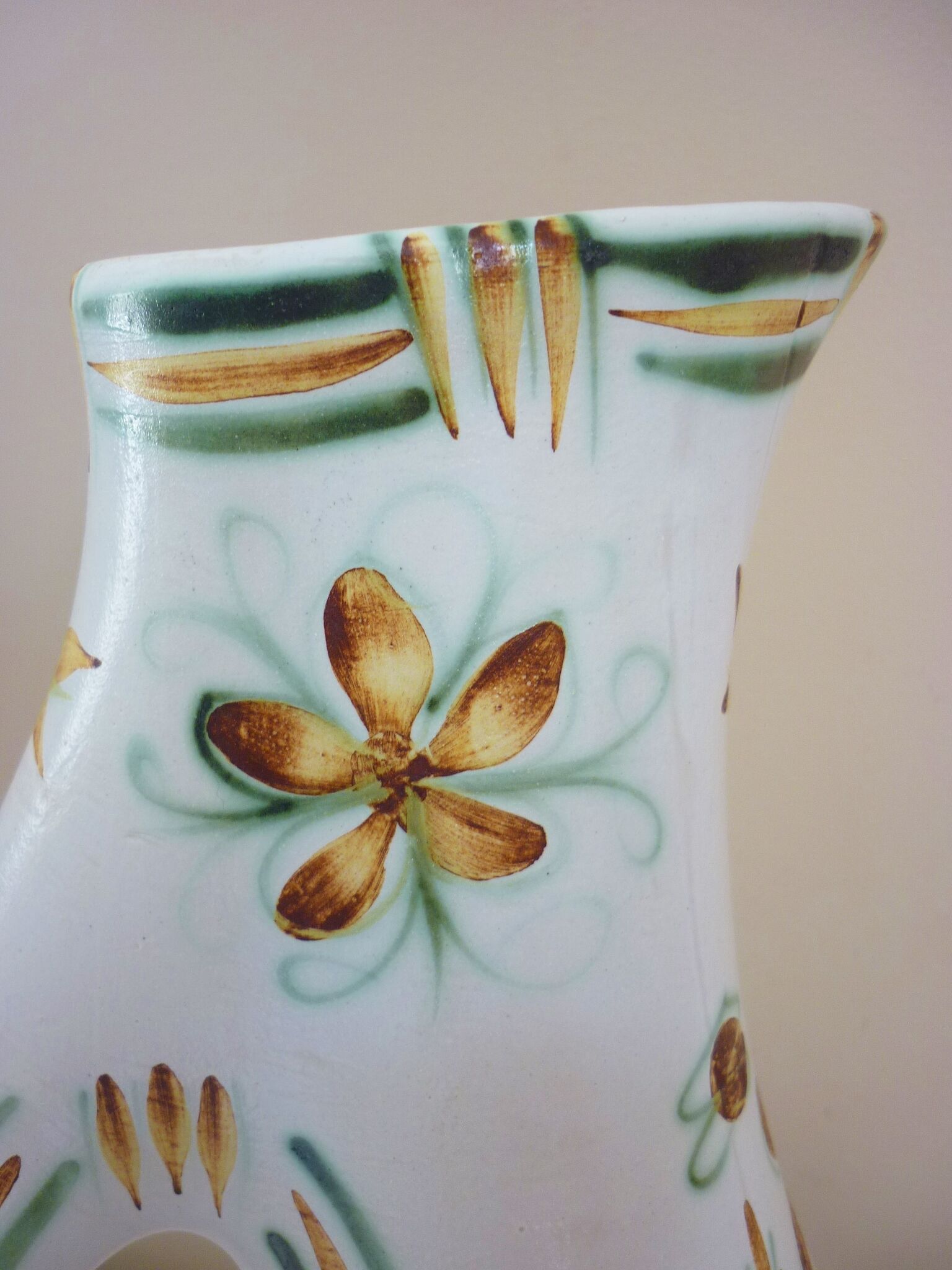 Zoomorphic ceramic pitcher vase from the 60s, signed Helguen Keraluc Quimper