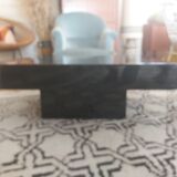 Coffee table in black varnish 70s