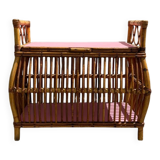 Coffre rotin vintage