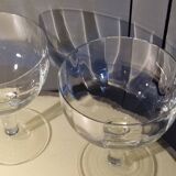 2 large ice cream bowls, dessert or otherwise, in crystal from the 1920s.