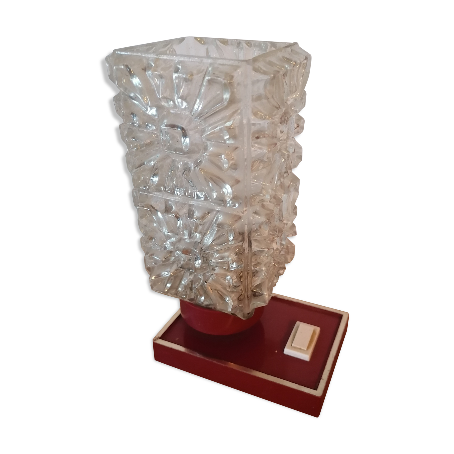 Lampe chevet bureau verre 1960 70