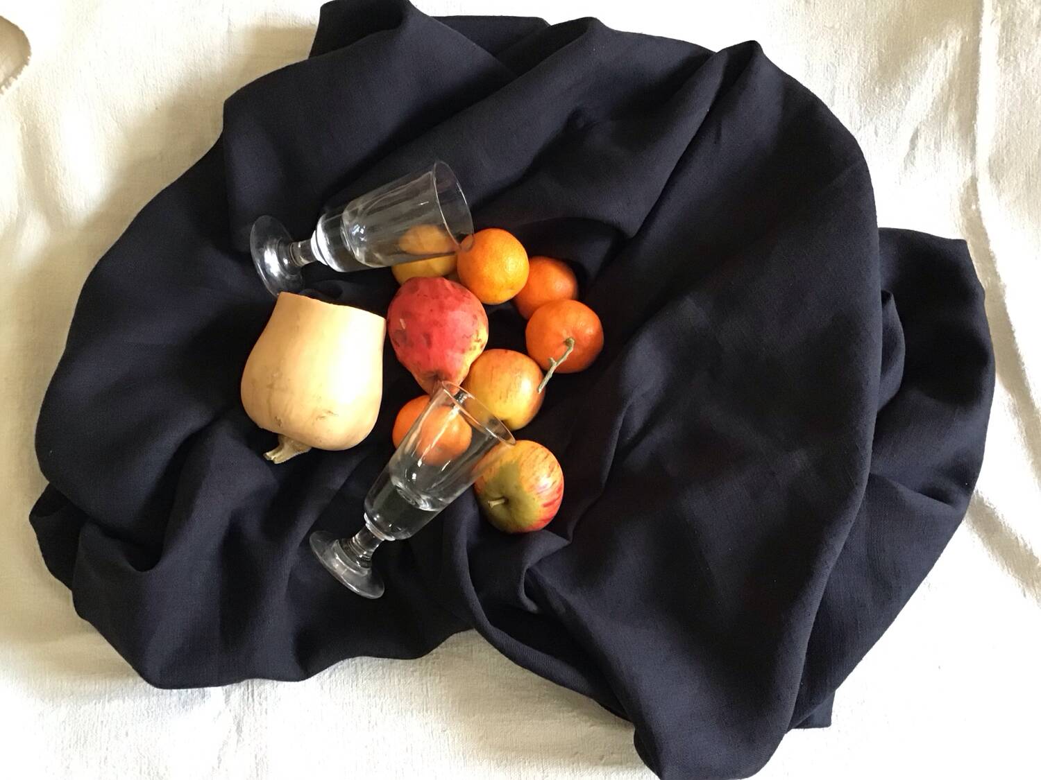 Black linen country tablecloth