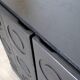 Midcentury Modern Brutalist Sideboard In Black Carved Wood And Chrome, Belgium, 1970s