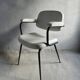 Skai armchair and black metal compass legs, 1960s