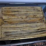 Rattan and brass top, Italy, 1970