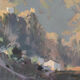 Huile de paysage de montagne