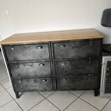 Buffet with 6 restored military lockers