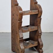 Vintage Dutch Brutalist Oak Wine Rack, 1950s