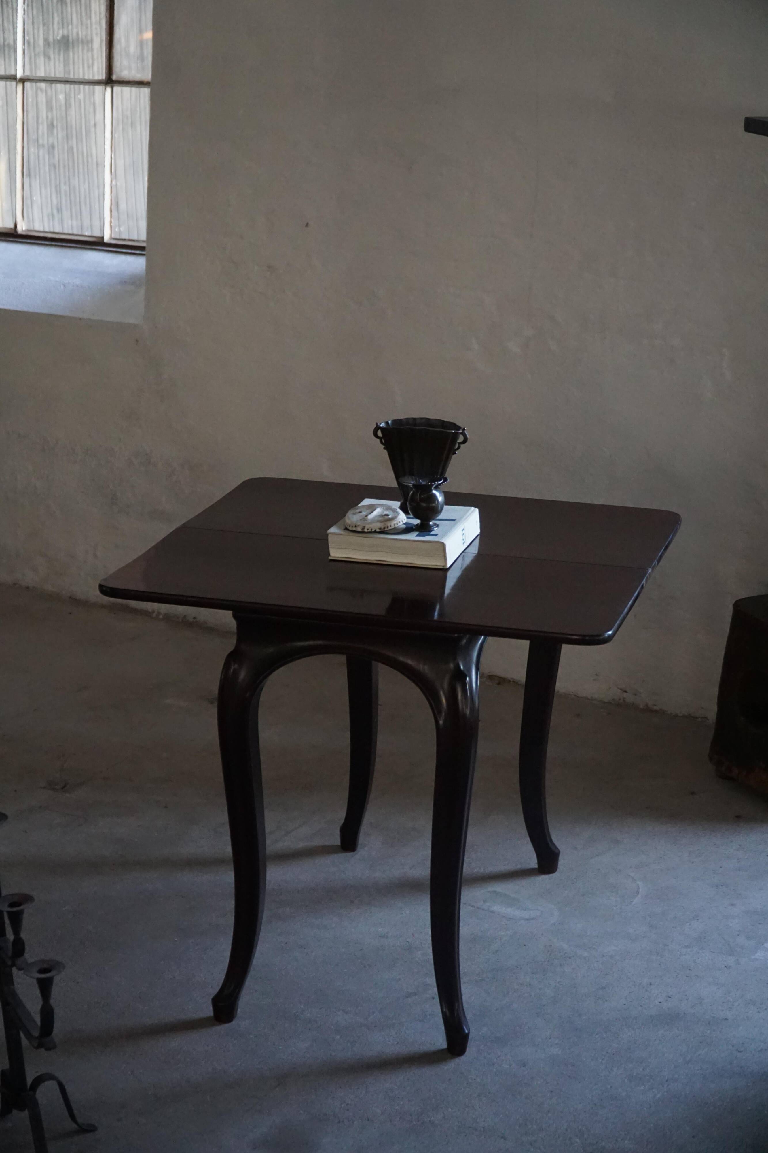 English folding table in Rococo Revival style / Wooden game table, 19th century