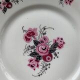 Set of 4 flat plates, in art deco porcelain