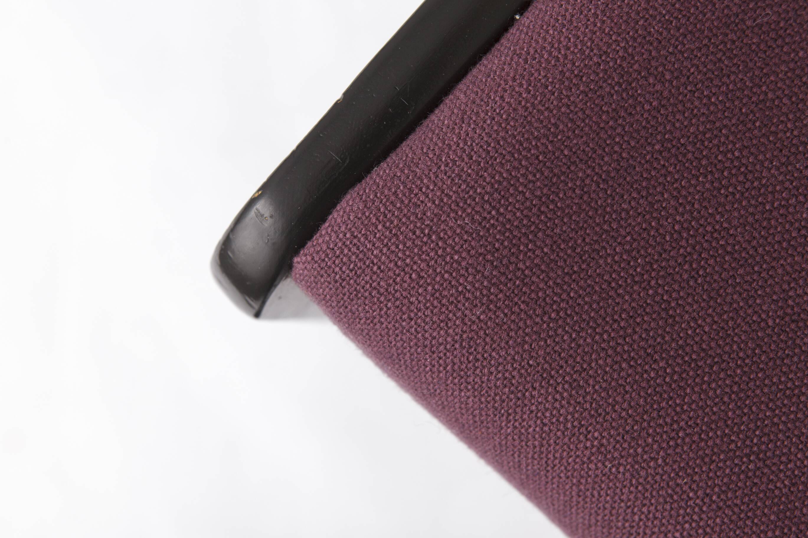 1 of 6 Vintage German Dining Chair, 1950s–1960s, Black Beechwood, Pastel