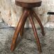 Tabouret Sellette Bois Brut + Assise Rondin Vintage
