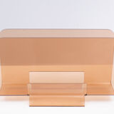Smoked lucite magazine rack france 1970s