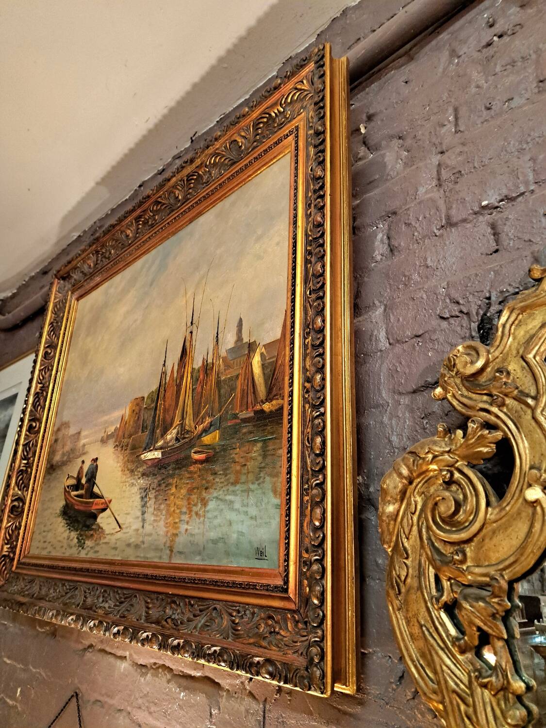 Painting by Fernand Weil "Seen on the port"