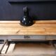 Industrial vintage factory pendant lamp, enamelled metal, 60s