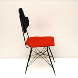 Italian Black & Red Dining Chairs, Set of 4