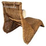 Karlskrona Rattan Wicker Chaise Lounge by Karl Malmvall for Ikea