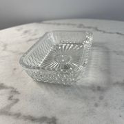 Rectangular cut glass dish 14.5x9.5cm
