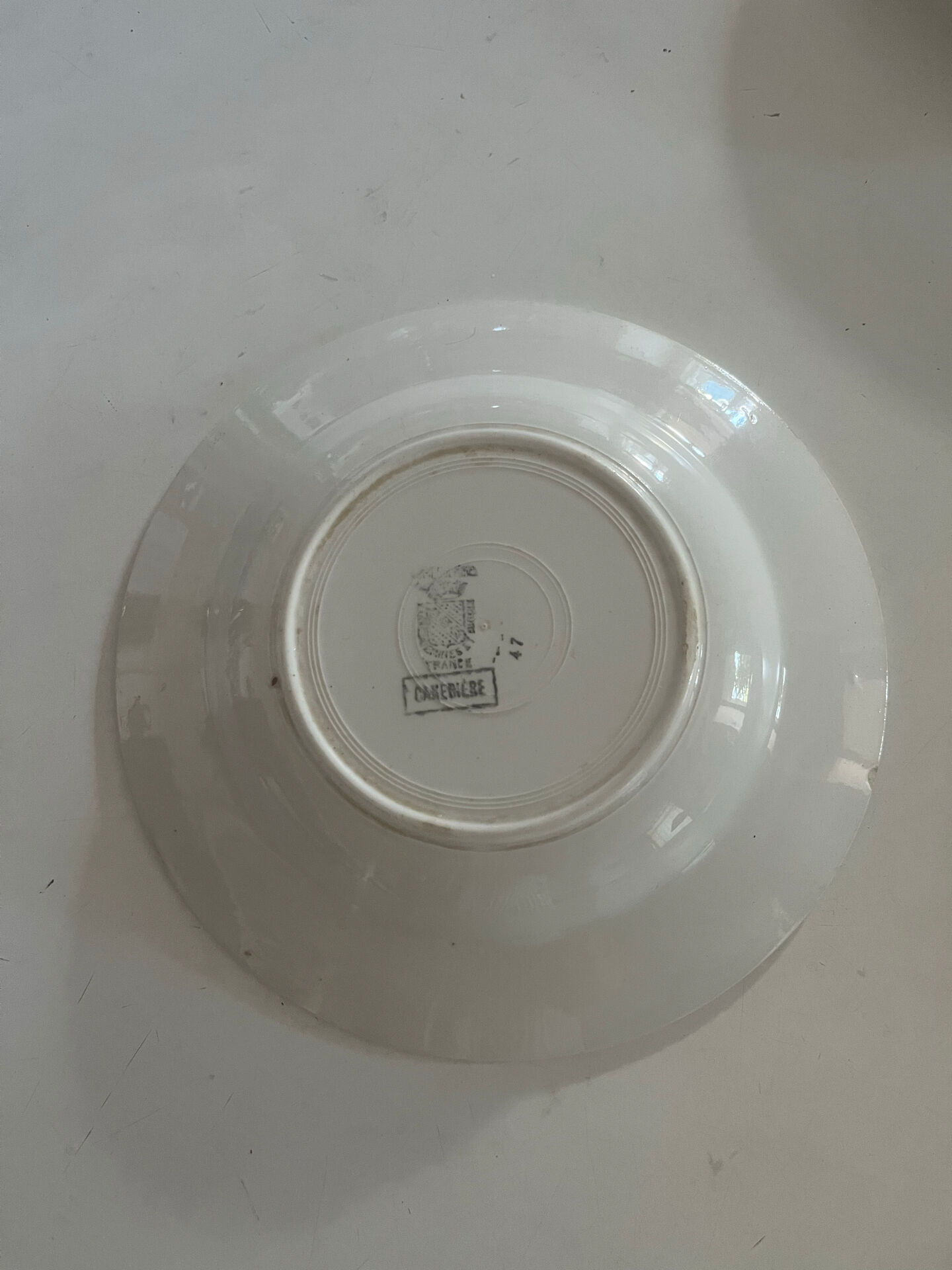 Set of 5 antique ironstone plates