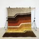 Vintage 1970s rug with wavy stripes in ochre shades — 200 × 300cm