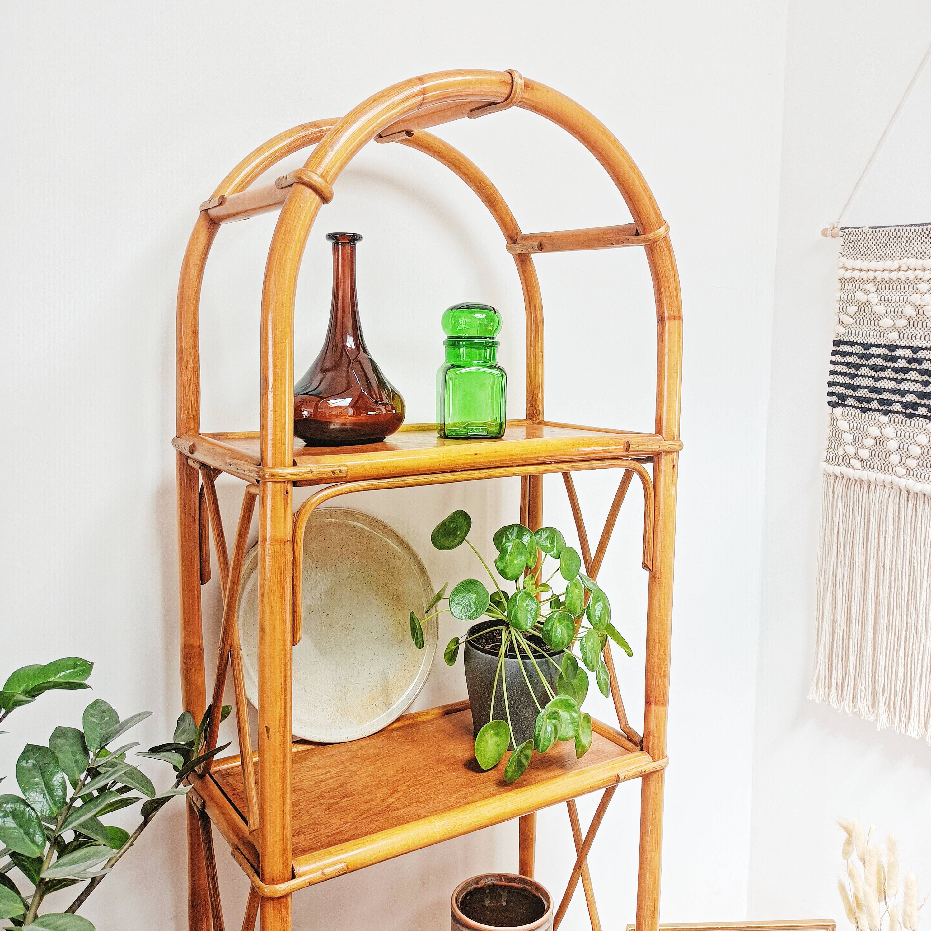 Vintage rattan shelf