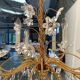 Vintage crystal brass chandelier by Palme & Walter, 1970s