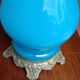 Blue opaline and bronze lamp base