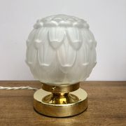 Lampe à poser globe vintage art déco en verre dépoli