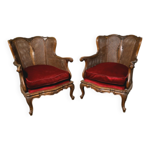 Paire de fauteuils en - louis