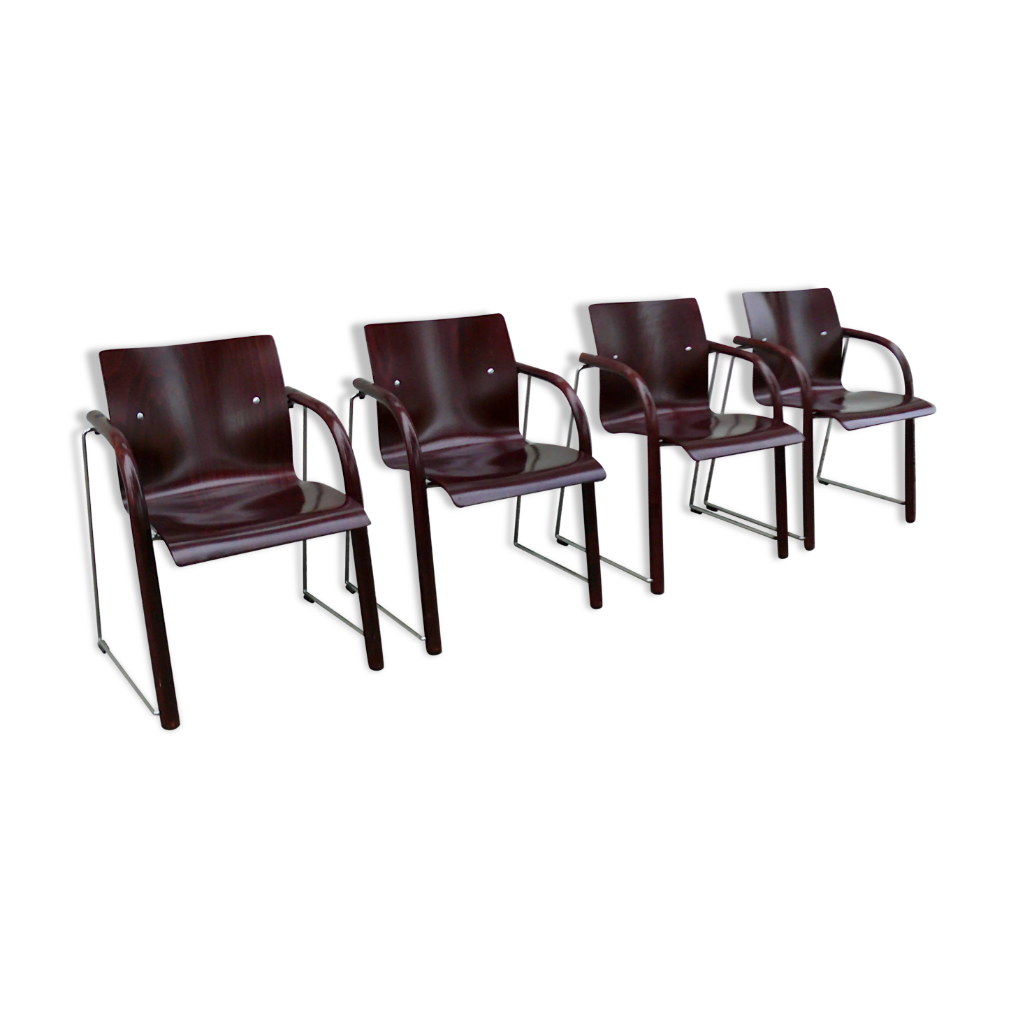 Set of 4 Thonet S 320 stackable chairs, 1980s