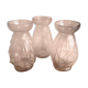 3 vases pink glass